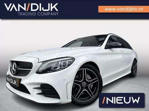 Mercedes-Benz C-klasse Estate Business Solution AMG Plus Upgrade Edition ✓Panoramadak ✓Night-Pakket ✓Sfeerverlichting ✓Navigatie Full ✓Camera ✓Apple Carplay &amp; Android Auto ✓Vol Leder ✓Trekhaak